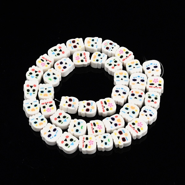 PandaHall Handmade Polymer Clay Beads Strands, Skull, Colorful, 8.5~12x8.5~10.5x4~5mm, Hole: 1.4~1.6mm, about 40pcs/strand, 15.75 inch(40cm)..., White
PandaHall Handmade Polymer Clay Beads Strands, Skull, Colorful, 8.5~12x8.5~10.5x4~5mm, Hole: 1.4~1.6mm, about 40pcs/strand, 15.75 inch(40cm)..., White