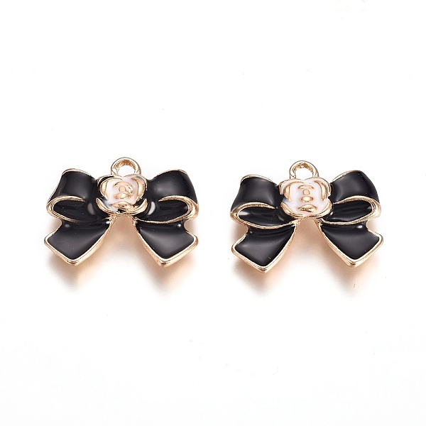 PandaHall Light Gold Plated Alloy Enamel Pendants, Bowknot, Black, 16.5x20x5mm, Hole: 2.5mm Alloy+Enamel Bowknot Black
PandaHall Light Gold Plated Alloy Enamel Pendants, Bowknot, Black, 16.5x20x5mm, Hole: 2.5mm Alloy+Enamel Bowknot Black