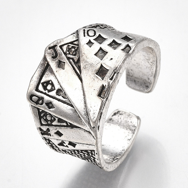 PandaHall Alloy Cuff Finger Rings, Wide Band Rings, Poker, Antique Silver, US Size 9 3/4(19.5mm) Alloy
PandaHall Alloy Cuff Finger Rings, Wide Band Rings, Poker, Antique Silver, US Size 9 3/4(19.5mm) Alloy