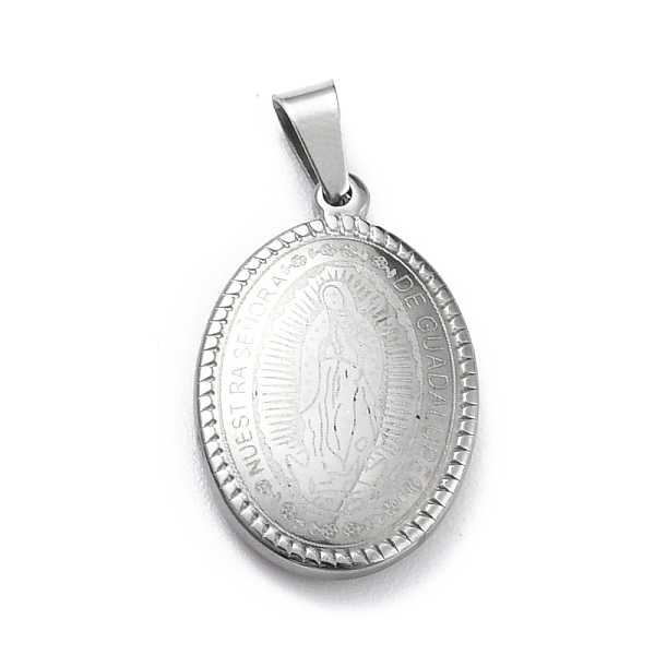 PandaHall 304 Stainless Steel Oval Pendants, with Virgin of Guadalupe, Stainless Steel Color, 27x17.5x3.5mm, Hole: 4x6mm Stainless Steel...
PandaHall 304 Stainless Steel Oval Pendants, with Virgin of Guadalupe, Stainless Steel Color, 27x17.5x3.5mm, Hole: 4x6mm Stainless Steel...