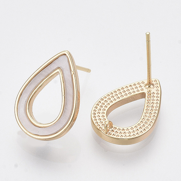 PandaHall Brass Stud Earring Findings, with Shell and Loop, Nickel Free, Teardrop, Creamy White, Real 18K Gold Plated, 15.5x11mm, Hole...
PandaHall Brass Stud Earring Findings, with Shell and Loop, Nickel Free, Teardrop, Creamy White, Real 18K Gold Plated, 15.5x11mm, Hole...