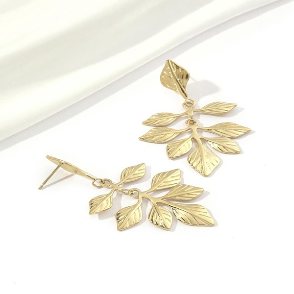 PandaHall 201 Stainless Steel Leaf Dangle Stud Earrings, with 304 Stainless Steel Pins, Golden, 58x35mm 201 Stainless Steel Leaf
PandaHall 201 Stainless Steel Leaf Dangle Stud Earrings, with 304 Stainless Steel Pins, Golden, 58x35mm 201 Stainless Steel Leaf