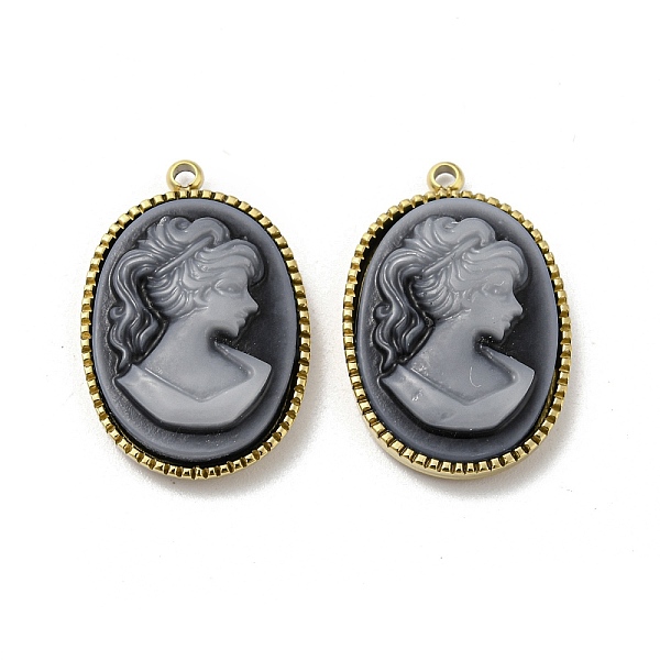 PandaHall 304 Stainless Steel Pendants, Oval Resin Cameo Lady Charms, Gray, Real 14K Gold Plated, 22x14.5x4.5mm, Hole: 1.2mm Stainless...
PandaHall 304 Stainless Steel Pendants, Oval Resin Cameo Lady Charms, Gray, Real 14K Gold Plated, 22x14.5x4.5mm, Hole: 1.2mm Stainless...