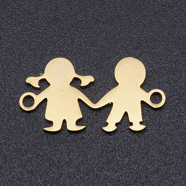 PandaHall 201 Stainless Steel Links connectors, Girl with Boy, Golden, 10x16x1mm, Hole: 1.5mm 201 Stainless Steel Human
PandaHall 201 Stainless Steel Links connectors, Girl with Boy, Golden, 10x16x1mm, Hole: 1.5mm 201 Stainless Steel Human