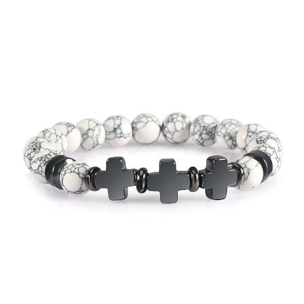PandaHall Round Natural Howlite Beaded Stretch Bracelets, Cross Synthetic Non-magnetic Hematite Bracelets for Women Men Howlite Cross
PandaHall Round Natural Howlite Beaded Stretch Bracelets, Cross Synthetic Non-magnetic Hematite Bracelets for Women Men Howlite Cross