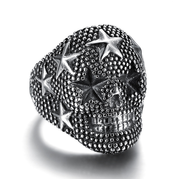 PandaHall Skull with Star Chunky Wide Band Ring, Gunmetal 316 Stainless Steel Halloween Jewelry for Men Women, Stainless Steel Color, US...
PandaHall Skull with Star Chunky Wide Band Ring, Gunmetal 316 Stainless Steel Halloween Jewelry for Men Women, Stainless Steel Color, US...