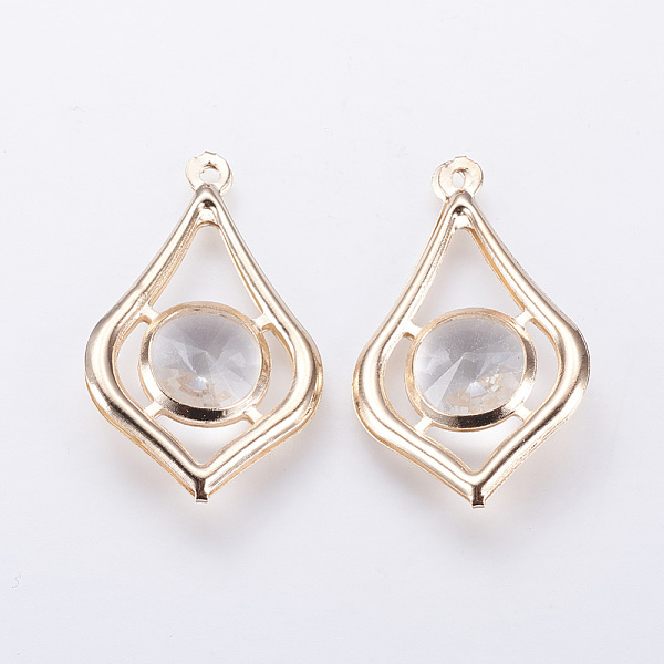PandaHall Iron Pendants, with Glass Rhinestone, teardrop, Light Gold, 32.5x20x8mm, Hole: 1.5mm Iron Teardrop
PandaHall Iron Pendants, with Glass Rhinestone, teardrop, Light Gold, 32.5x20x8mm, Hole: 1.5mm Iron Teardrop