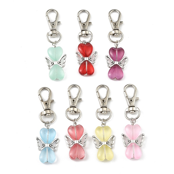 PandaHall Angel Glass Pendant Decoration, with Alloy Swivel Lobster Claw Clasps and Tibetan Style Alloy Beads, Mixed Color, 62mm, 7pcs/set..., Multicolor
PandaHall Angel Glass Pendant Decoration, with Alloy Swivel Lobster Claw Clasps and Tibetan Style Alloy Beads, Mixed Color, 62mm, 7pcs/set..., Multicolor