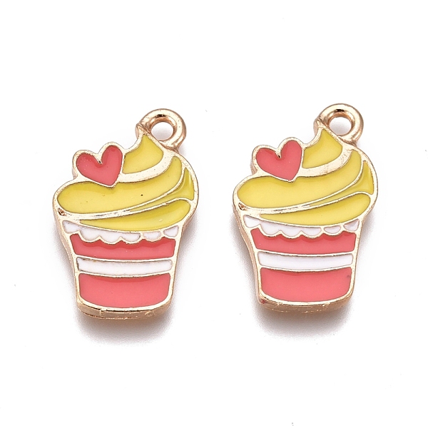 PandaHall Alloy Enamel Pendants, Cup Cake, Colorful, Gold, 18x11.5x1.5mm, Hole: 1.6mm Alloy+Enamel Food Gold
PandaHall Alloy Enamel Pendants, Cup Cake, Colorful, Gold, 18x11.5x1.5mm, Hole: 1.6mm Alloy+Enamel Food Gold