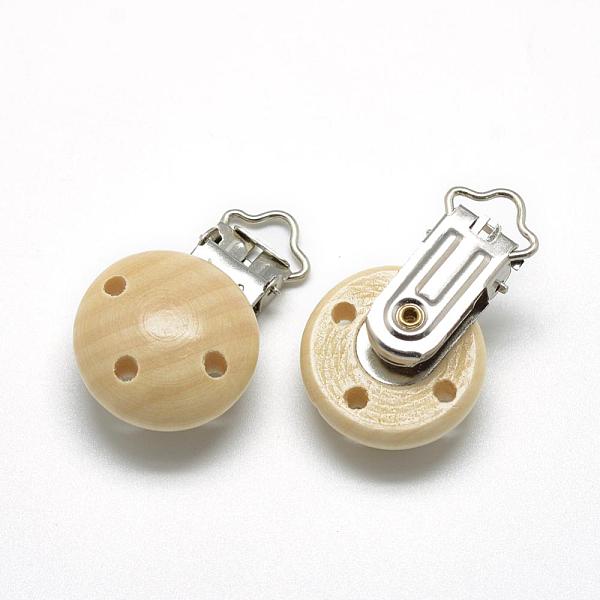 PandaHall Dyed Wood Baby Pacifier Holder Clips, with Iron Clips, Navajo White, 48x29x19mm, Hole: 13.5x5mm Wood Orange
PandaHall Dyed Wood Baby Pacifier Holder Clips, with Iron Clips, Navajo White, 48x29x19mm, Hole: 13.5x5mm Wood Orange