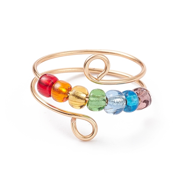 PandaHall Glass Seed Rotating Beaded Cuff Ring, Light Gold Plated Copper Wire Wrap Jewelry for Anxiety Stress Relief, Crimson, US Size 9 3/4..., Pink
PandaHall Glass Seed Rotating Beaded Cuff Ring, Light Gold Plated Copper Wire Wrap Jewelry for Anxiety Stress Relief, Crimson, US Size 9 3/4..., Pink