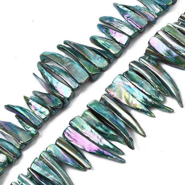PandaHall Electroplated Natural Freshwater Shell Beads, Teardrop, AB Color, Medium Aquamarine, 14~34x4~11x2~7mm, Hole: 1mm, about...
PandaHall Electroplated Natural Freshwater Shell Beads, Teardrop, AB Color, Medium Aquamarine, 14~34x4~11x2~7mm, Hole: 1mm, about...