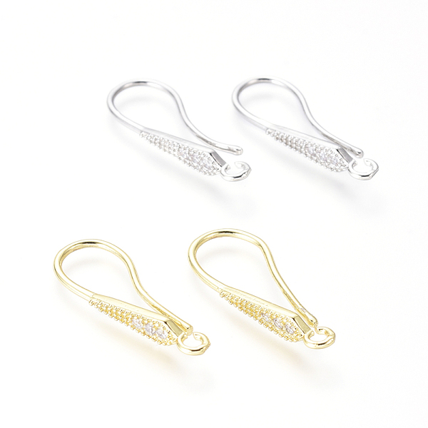 PandaHall Brass Micro Pave Cubic Zirconia Earring Hooks, Ear Wire, with Horizontal Loop, Clear, Mixed Color, 26x4mm, Hole: 2mm, 18 Gauge...
PandaHall Brass Micro Pave Cubic Zirconia Earring Hooks, Ear Wire, with Horizontal Loop, Clear, Mixed Color, 26x4mm, Hole: 2mm, 18 Gauge...