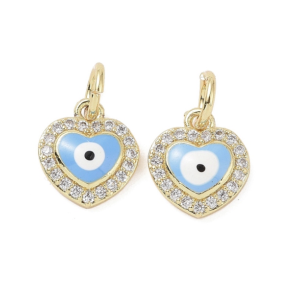 PandaHall Real 18K Gold Plated Brass Micro Pave Cubic Zirconia Pendants, with Enamel and Jump Ring, Heart with Evil Eye Charms, Light Blue...
PandaHall Real 18K Gold Plated Brass Micro Pave Cubic Zirconia Pendants, with Enamel and Jump Ring, Heart with Evil Eye Charms, Light Blue...