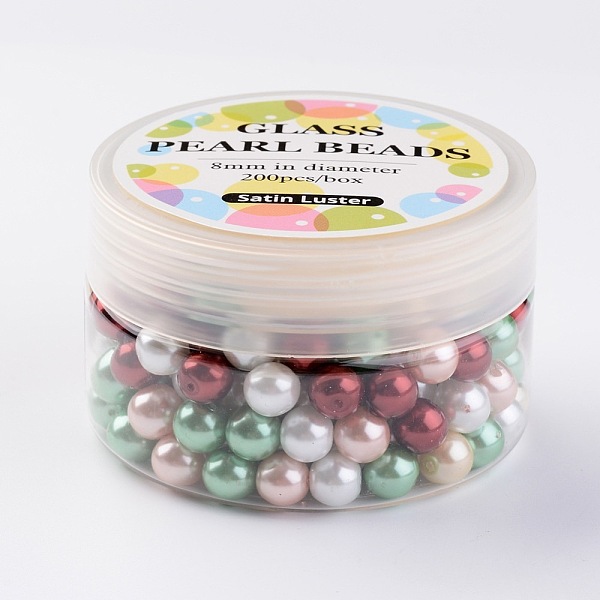 PandaHall Glass Pearl Bead Sets, Christmas Mix, Eco-Friendly, Round, Dyed, Mixed Color, 8mm, Hole: 0.7~1.1mm, about 200pcs/box. Glass Round..., Multicolor
PandaHall Glass Pearl Bead Sets, Christmas Mix, Eco-Friendly, Round, Dyed, Mixed Color, 8mm, Hole: 0.7~1.1mm, about 200pcs/box. Glass Round..., Multicolor