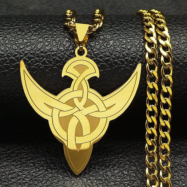 PandaHall 304 Stainless Steel Necklaces, Trinity Knot Pendant Necklaces, Golden, 23.46 inch(59.6cm) 304 Stainless Steel Trinity Knot
PandaHall 304 Stainless Steel Necklaces, Trinity Knot Pendant Necklaces, Golden, 23.46 inch(59.6cm) 304 Stainless Steel Trinity Knot