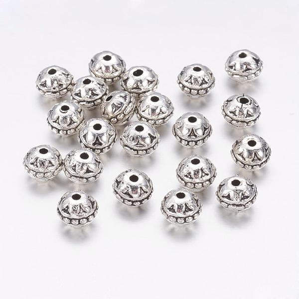 PandaHall Tibetan Style Alloy Beads, Round, Lead Free & Cadmium Free, Antique Silver, about 8mm in diameter, 7mm thick, hole: 1.5mm Alloy...
PandaHall Tibetan Style Alloy Beads, Round, Lead Free & Cadmium Free, Antique Silver, about 8mm in diameter, 7mm thick, hole: 1.5mm Alloy...