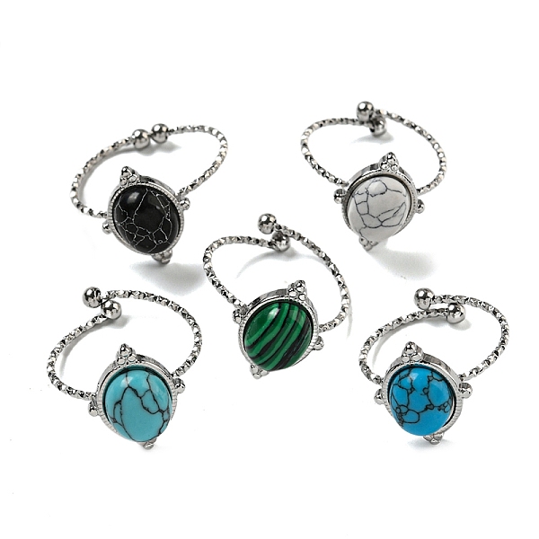 PandaHall Oval 304 Stainless Steel Open Cuff Rings, Synthetic Malachite & Turquoise Finger Rings for Women Men, Stainless Steel Color, US...
PandaHall Oval 304 Stainless Steel Open Cuff Rings, Synthetic Malachite & Turquoise Finger Rings for Women Men, Stainless Steel Color, US...