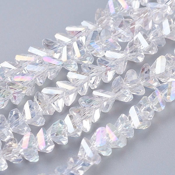 PandaHall Electroplate Glass Beads Strands, AB Color Plated, Faceted, Triangle, Clear AB, 4.5x5x6mm, Hole: 1mm, about 88~90pcs/strand..., White
PandaHall Electroplate Glass Beads Strands, AB Color Plated, Faceted, Triangle, Clear AB, 4.5x5x6mm, Hole: 1mm, about 88~90pcs/strand..., White