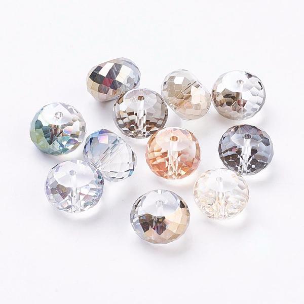 PandaHall Electorplated Glass Beads, Rainbow Plated, Faceted, Rondelle, Mixed Color, 16x10mm Glass Rondelle Multicolor
PandaHall Electorplated Glass Beads, Rainbow Plated, Faceted, Rondelle, Mixed Color, 16x10mm Glass Rondelle Multicolor
