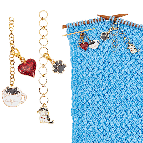 PandaHall 2 Pcs 2 Styles Cat Knitting Row Counter Chains, Row Counting Accessories with Linking Ring and Enamel Heart Pendants for Sewing..., Multicolor
PandaHall 2 Pcs 2 Styles Cat Knitting Row Counter Chains, Row Counting Accessories with Linking Ring and Enamel Heart Pendants for Sewing..., Multicolor