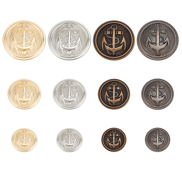 PandaHall 48Pcs 12 Style Retro Style Brass Buttons, 1-Hole, Flat Round with Anchor Pattern, Mixed Color, 15~25x7.5~8.6mm, Hole: 1.2~2.8mm...
PandaHall 48Pcs 12 Style Retro Style Brass Buttons, 1-Hole, Flat Round with Anchor Pattern, Mixed Color, 15~25x7.5~8.6mm, Hole: 1.2~2.8mm...