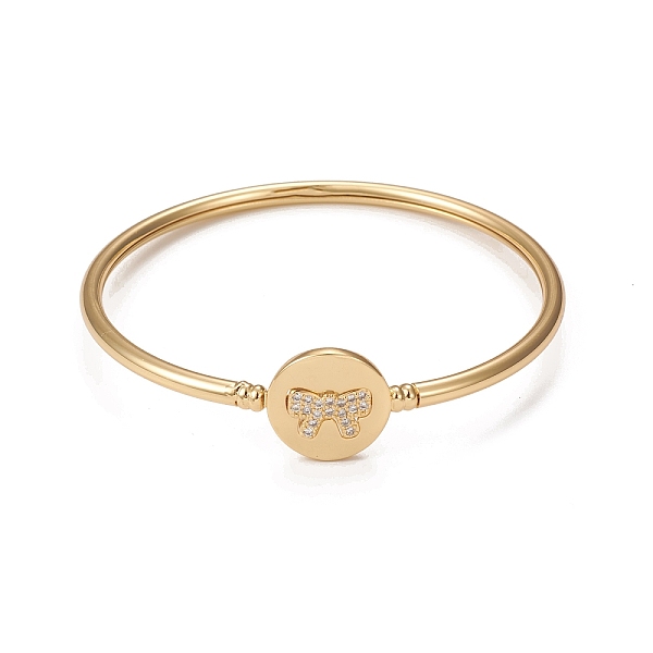 PandaHall Rack Plating Brass Micro Pave Cubic Zirconia Bangles, Real 18K Gold Plated Flat Round with Bowknot Clasp Bangles, Long-Lasting..., Clear
PandaHall Rack Plating Brass Micro Pave Cubic Zirconia Bangles, Real 18K Gold Plated Flat Round with Bowknot Clasp Bangles, Long-Lasting..., Clear
