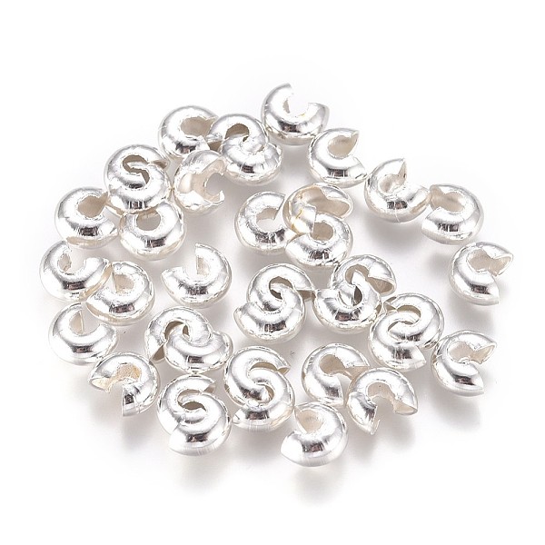 PandaHall Brass Crimp Beads Covers, Silver, 6.5x5.5x3.5mm, Hole: 2mm, about 100pcs/bag Brass
PandaHall Brass Crimp Beads Covers, Silver, 6.5x5.5x3.5mm, Hole: 2mm, about 100pcs/bag Brass