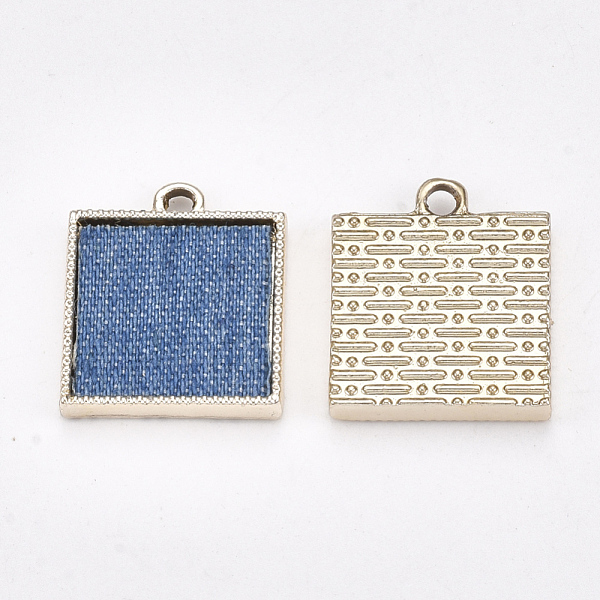 PandaHall Alloy Pendants, with Cloth, Square, Light Gold, Steel Blue, 19.5x16x3mm, Hole: 2mm Cloth Square
PandaHall Alloy Pendants, with Cloth, Square, Light Gold, Steel Blue, 19.5x16x3mm, Hole: 2mm Cloth Square