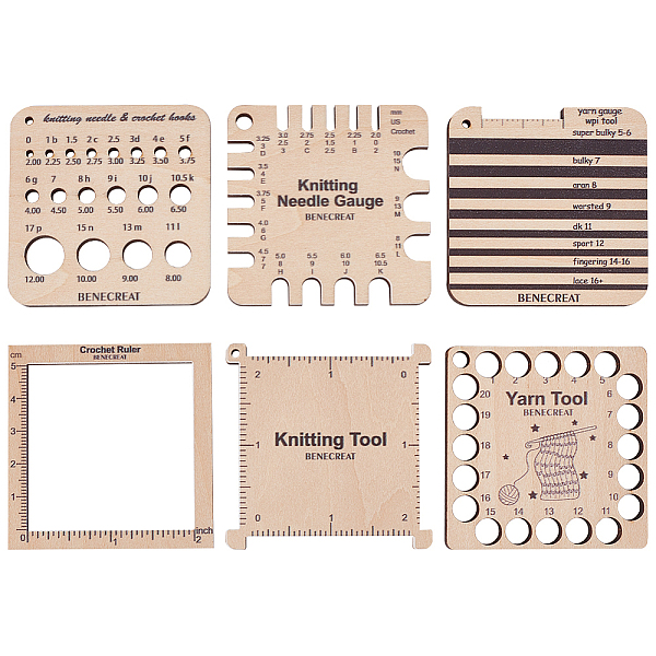 PandaHall BENECREAT 6 Styles Wood Knitting Gauge Rulers, Crochet Hook and Knitting Needle Gauge, Wheat, 63.5x63.5x5mm Wood Orange
PandaHall BENECREAT 6 Styles Wood Knitting Gauge Rulers, Crochet Hook and Knitting Needle Gauge, Wheat, 63.5x63.5x5mm Wood Orange