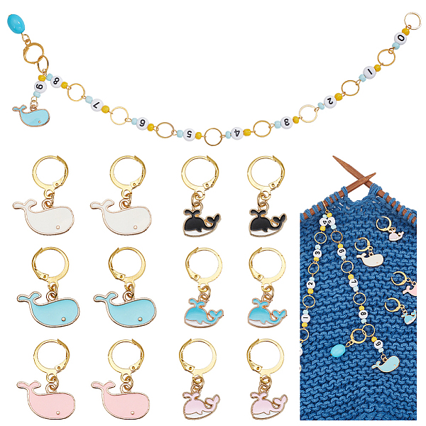 PandaHall 1 Pcs Whale Knitting Row Counter Chains and 12 Pcs Whale Stitch Markers, Alloy Enamel Charms Stitch Marker for Knitting Weaving..., Multicolor
PandaHall 1 Pcs Whale Knitting Row Counter Chains and 12 Pcs Whale Stitch Markers, Alloy Enamel Charms Stitch Marker for Knitting Weaving..., Multicolor