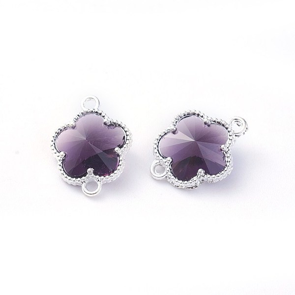 PandaHall Glass Links connectors, with Eco-Friendly Alloy Open Back Berzel Findings, Flower, Silver Color Plated, Indigo, 15.5x12x5mm, Hole..., Purple
PandaHall Glass Links connectors, with Eco-Friendly Alloy Open Back Berzel Findings, Flower, Silver Color Plated, Indigo, 15.5x12x5mm, Hole..., Purple