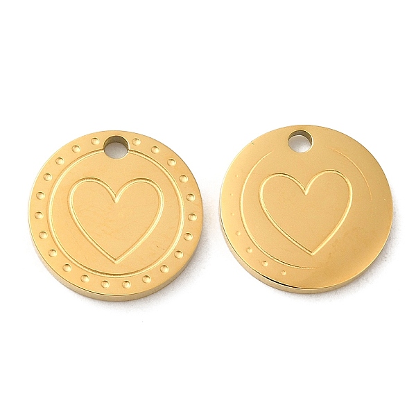 PandaHall Ion Plating(IP) 316L Surgical Stainless Steel Charms, Flat Round with Heart Charm, Real 18K Gold Plated, 12x1.5mm, Hole: 1.6mm...
PandaHall Ion Plating(IP) 316L Surgical Stainless Steel Charms, Flat Round with Heart Charm, Real 18K Gold Plated, 12x1.5mm, Hole: 1.6mm...