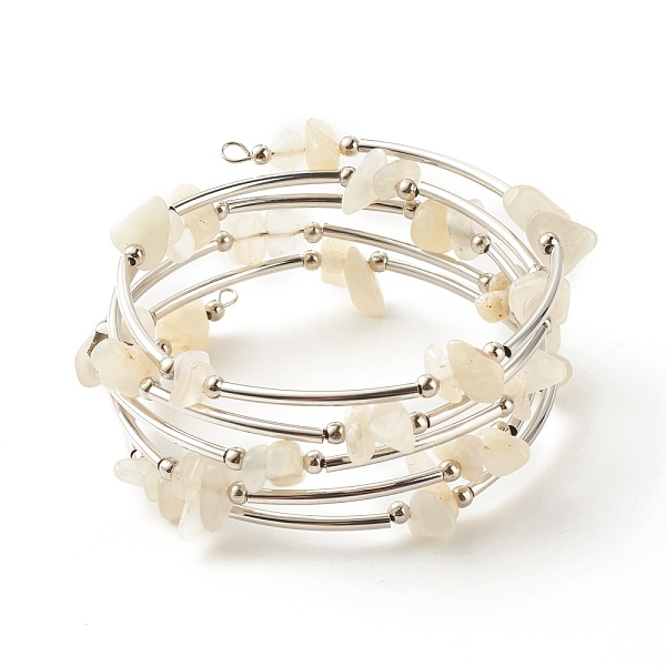 PandaHall 5-Loop Natural White Moonstone Chip Beaded Wrap Bracelets for Women, Steel Memory Wire Bracelet, Platinum, Inner Diameter: 2-1/8...
PandaHall 5-Loop Natural White Moonstone Chip Beaded Wrap Bracelets for Women, Steel Memory Wire Bracelet, Platinum, Inner Diameter: 2-1/8...