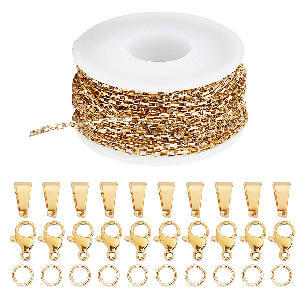 PandaHall SUNNYCLUE 10M 32.8 Feet Stainless Steel Box Chain Bulk Venetian Chains Gold Chain Roll Rectangle Link Chains with Open Jump Rings...
PandaHall SUNNYCLUE 10M 32.8 Feet Stainless Steel Box Chain Bulk Venetian Chains Gold Chain Roll Rectangle Link Chains with Open Jump Rings...