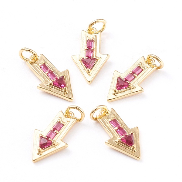 PandaHall Brass Micro Pave Cubic Zirconia Pendants, with Jump Rings, Long-Lasting Plated, Arrow, Fuchsia, Real 18K Gold Plated, 16x9x3mm..., Pink
PandaHall Brass Micro Pave Cubic Zirconia Pendants, with Jump Rings, Long-Lasting Plated, Arrow, Fuchsia, Real 18K Gold Plated, 16x9x3mm..., Pink