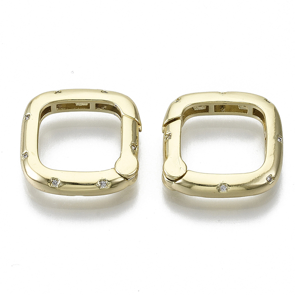 PandaHall Brass Micro Pave Cubic Zirconia Spring Gate Rings, Nickel Free, Square, Clear, Real 18K Gold Plated, 18.5x18.5x3.5mm, Inner...
PandaHall Brass Micro Pave Cubic Zirconia Spring Gate Rings, Nickel Free, Square, Clear, Real 18K Gold Plated, 18.5x18.5x3.5mm, Inner...