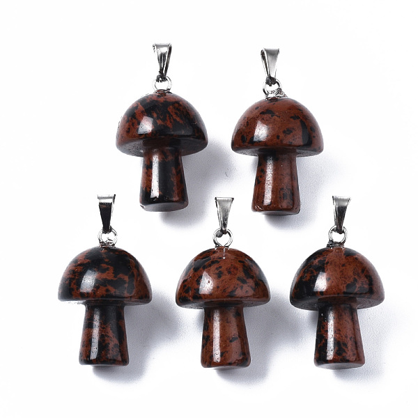 PandaHall Natural Mahogany Obsidian Pendants, with Stainless Steel Snap On Bails, Mushroom Shaped, 24~25x16mm, Hole: 5x3mm Mahogany Obsidian...
PandaHall Natural Mahogany Obsidian Pendants, with Stainless Steel Snap On Bails, Mushroom Shaped, 24~25x16mm, Hole: 5x3mm Mahogany Obsidian...
