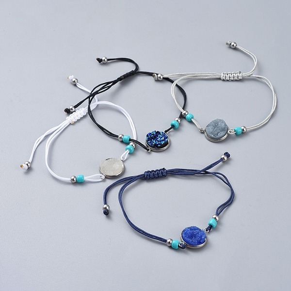 PandaHall Adjustable Nylon Thread Braided Beads Bracelets, with Druzy Resin Links, Glass Seed Beads and 304 Stainless Steel Findings, Mixed..., Multicolor
PandaHall Adjustable Nylon Thread Braided Beads Bracelets, with Druzy Resin Links, Glass Seed Beads and 304 Stainless Steel Findings, Mixed..., Multicolor
