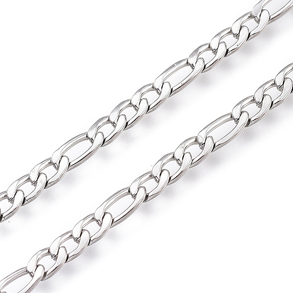 PandaHall 304 Stainless Steel Figaro Chain, with Spool, Unwelded, Stainless Steel Color, Link: 7.5x3.5x0.7mm and 5.5x3.5x0.7mm, about 32.8...
PandaHall 304 Stainless Steel Figaro Chain, with Spool, Unwelded, Stainless Steel Color, Link: 7.5x3.5x0.7mm and 5.5x3.5x0.7mm, about 32.8...