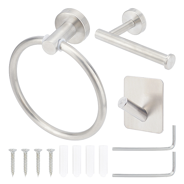 PandaHall Unicraftale 304 Stainless Steel Bathroom Accessories Kit, including Wall Mounted Paper Roll Holders Set, Towel Ring Set, and 2Pcs...
PandaHall Unicraftale 304 Stainless Steel Bathroom Accessories Kit, including Wall Mounted Paper Roll Holders Set, Towel Ring Set, and 2Pcs...