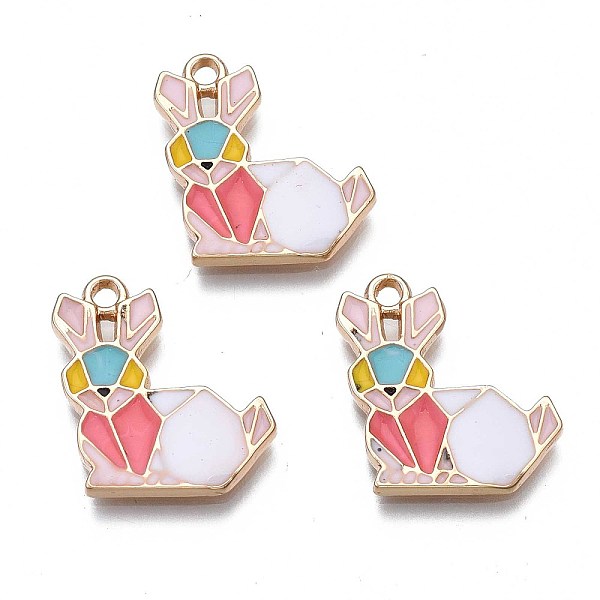 PandaHall Rack Plating Alloy Enamel Pendants, Cadmium Free & Nickel Free & Lead Free, Light Gold, Origami Rabbit, Light Coral, 19x15.5x2mm...
PandaHall Rack Plating Alloy Enamel Pendants, Cadmium Free & Nickel Free & Lead Free, Light Gold, Origami Rabbit, Light Coral, 19x15.5x2mm...