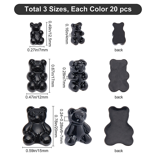 PandaHall SUNNYCLUE 1 Box 60Pcs 3 Styles Bear Cabochon Gummy Candy Sweet Bears Flatbacks Resin Kawaii Animal Beads Cartoon Slime Charms for..., Black
PandaHall SUNNYCLUE 1 Box 60Pcs 3 Styles Bear Cabochon Gummy Candy Sweet Bears Flatbacks Resin Kawaii Animal Beads Cartoon Slime Charms for..., Black