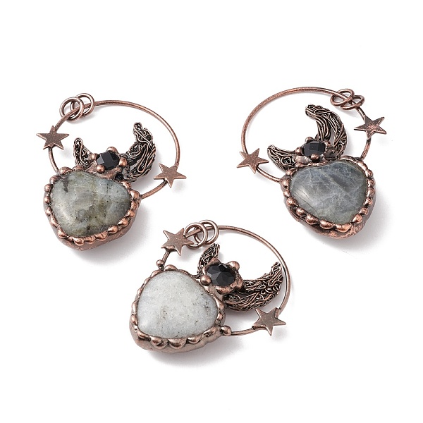 PandaHall Natural Labradorite Big Pendants, with Red Copper Tone Brass Findings and Black Glass, Heart with Moon & Star, Cadmium Free & Lead...
PandaHall Natural Labradorite Big Pendants, with Red Copper Tone Brass Findings and Black Glass, Heart with Moon & Star, Cadmium Free & Lead...