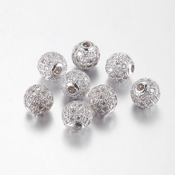PandaHall Brass Cubic Zirconia Beads, Round, Platinum, 8mm, Hole: 1.5mm Brass+Cubic Zirconia Round
PandaHall Brass Cubic Zirconia Beads, Round, Platinum, 8mm, Hole: 1.5mm Brass+Cubic Zirconia Round