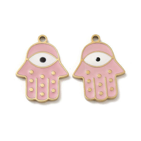 PandaHall Ion Plating(IP) 316L Surgical Stainless Steel Pendants, with Enamel, Real 18K Gold Plated, Hamsa Hand with Eye Charm, Pink...
PandaHall Ion Plating(IP) 316L Surgical Stainless Steel Pendants, with Enamel, Real 18K Gold Plated, Hamsa Hand with Eye Charm, Pink...