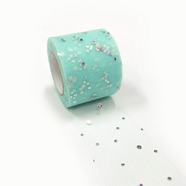 PandaHall Glitter Sequin Deco Mesh Ribbons, Tulle Fabric, Tulle Roll Spool Fabric For Skirt Making, Light Cyan, 2 inch(5cm), about...
PandaHall Glitter Sequin Deco Mesh Ribbons, Tulle Fabric, Tulle Roll Spool Fabric For Skirt Making, Light Cyan, 2 inch(5cm), about...