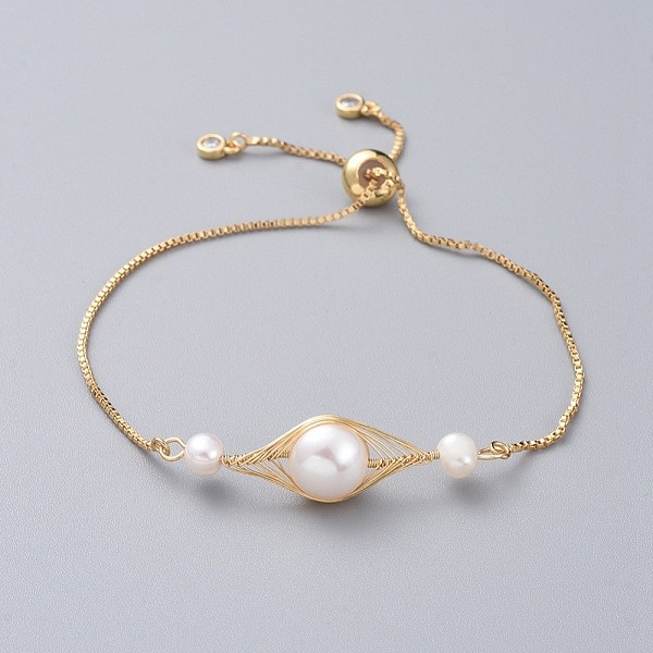 PandaHall Adjustable Slider Bracelets, Bolo Bracelets, with Brass Box Chains, Natural Pearl Beads, Cubic Zirconia and Cardboard Packing Box...
PandaHall Adjustable Slider Bracelets, Bolo Bracelets, with Brass Box Chains, Natural Pearl Beads, Cubic Zirconia and Cardboard Packing Box...