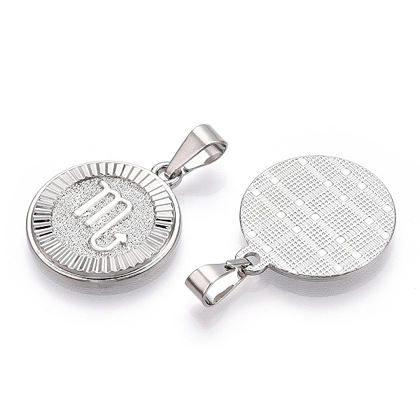 PandaHall Brass Pendants, Twelve Constellations, Flat Round, Platinum, 24x20.5x2mm, Hole: 3.5x7mm Brass Flat Round
PandaHall Brass Pendants, Twelve Constellations, Flat Round, Platinum, 24x20.5x2mm, Hole: 3.5x7mm Brass Flat Round