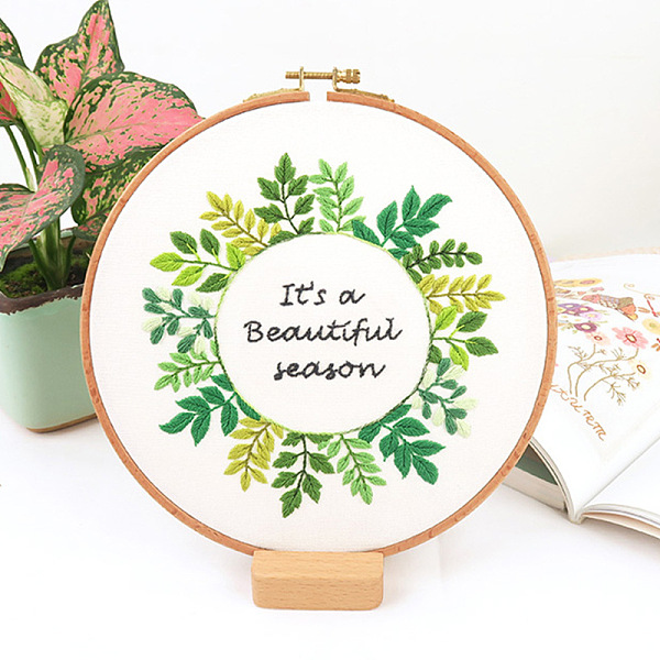 PandaHall Flower Pattern DIY Embroidery Kit, including Embroidery Needles & Thread, Cotton Linen Cloth, Word it's a Beautiful Season, Lime...
PandaHall Flower Pattern DIY Embroidery Kit, including Embroidery Needles & Thread, Cotton Linen Cloth, Word it's a Beautiful Season, Lime...
